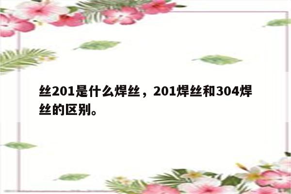 丝201是什么焊丝，201焊丝和304焊丝的区别。