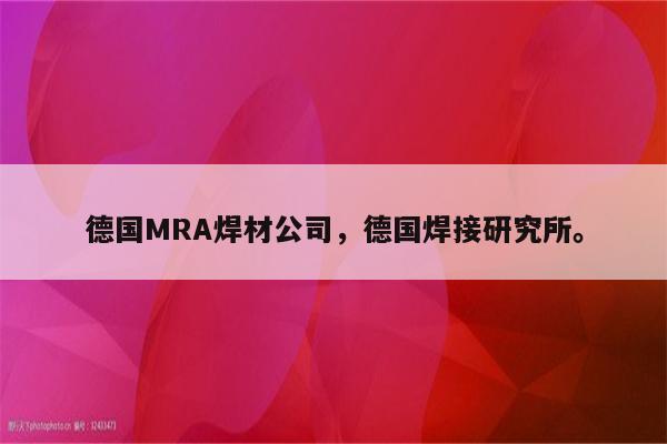 德国MRA焊材公司，德国焊接研究所。