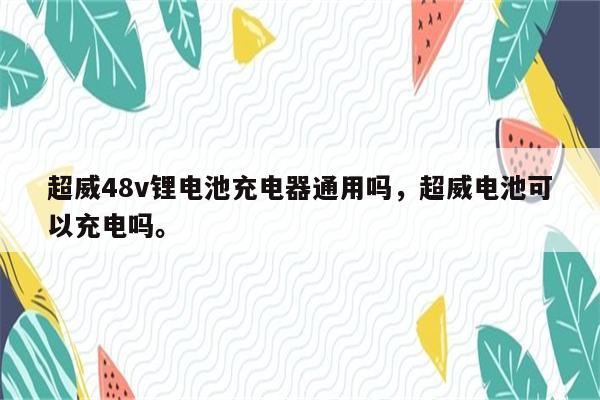 超威48v锂电池充电器通用吗，超威电池可以充电吗。