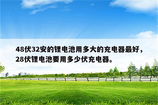 48伏32安的锂电池用多大的充电器最好，28伏锂电池要用多少伏充电器。