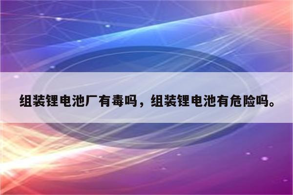 组装锂电池厂有毒吗，组装锂电池有危险吗。