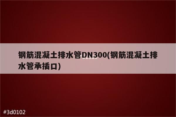 钢筋混凝土排水管DN300(钢筋混凝土排水管承插口)