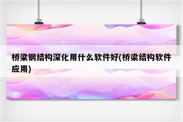 桥梁钢结构深化用什么软件好(桥梁结构软件应用)