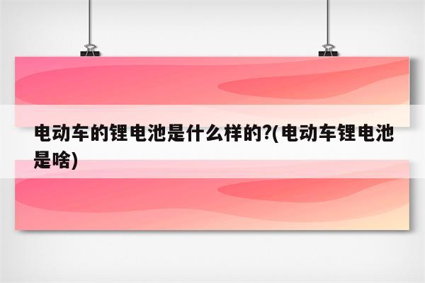 电动车的锂电池是什么样的?(电动车锂电池是啥)