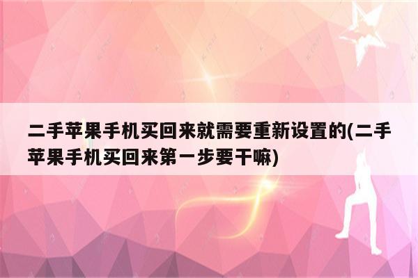 二手苹果手机买回来就需要重新设置的(二手苹果手机买回来第一步要干嘛)