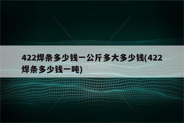 422焊条多少钱一公斤多大多少钱(422焊条多少钱一吨)