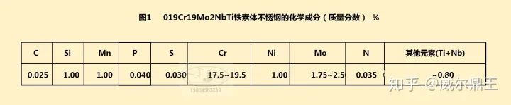 高纯度铁素体不锈钢019Cr19Mo2NbTi焊接工艺