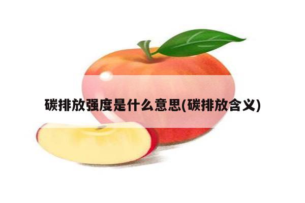 碳排放强度是什么意思(碳排放含义)