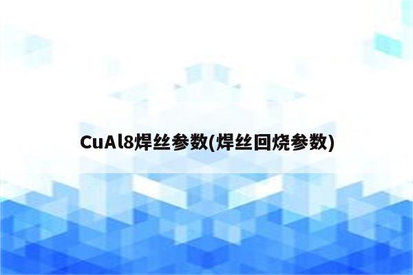 CuAl8焊丝参数(焊丝回烧参数)