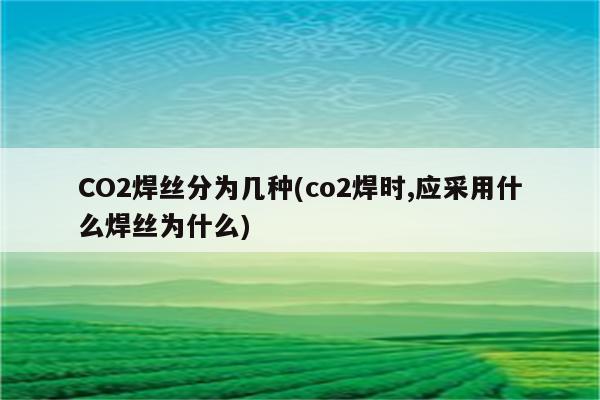 CO2焊丝分为几种(co2焊时,应采用什么焊丝为什么)