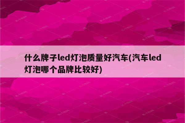 什么牌子led灯泡质量好汽车(汽车led灯泡哪个品牌比较好)