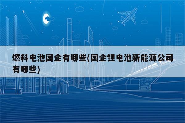 燃料电池国企有哪些(国企锂电池新能源公司有哪些)