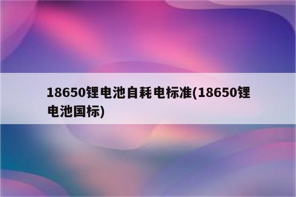 18650锂电池自耗电标准(18650锂电池国标)