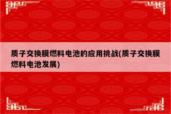 质子交换膜燃料电池的应用挑战(质子交换膜燃料电池发展)