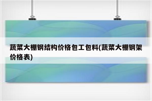 蔬菜大棚钢结构价格包工包料(蔬菜大棚钢架价格表)