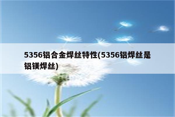 5356铝合金焊丝特性(5356铝焊丝是铝镁焊丝)