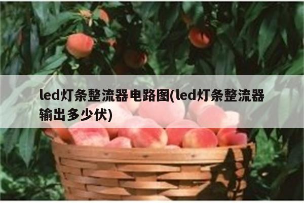 led灯条整流器电路图(led灯条整流器输出多少伏)