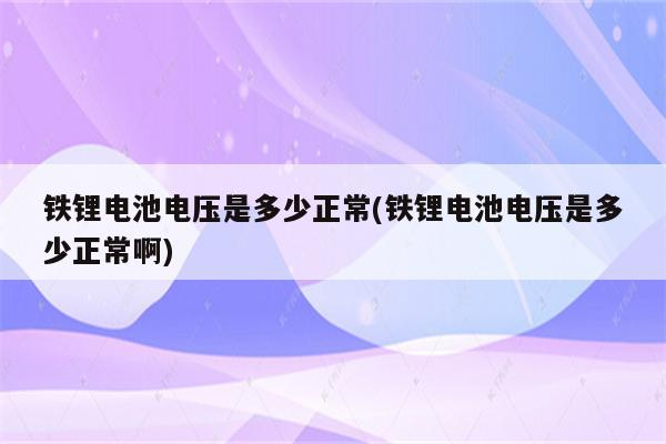 铁锂电池电压是多少正常(铁锂电池电压是多少正常啊)