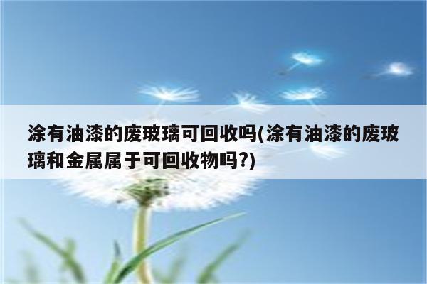 涂有油漆的废玻璃可回收吗(涂有油漆的废玻璃和金属属于可回收物吗?)