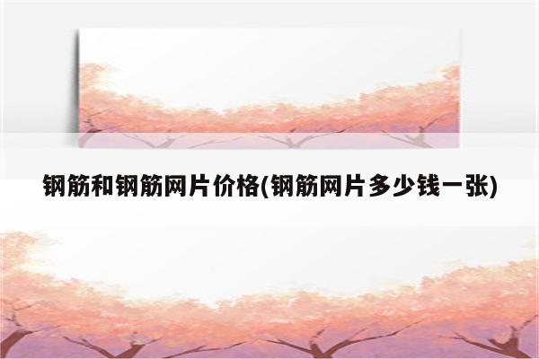 钢筋和钢筋网片价格(钢筋网片多少钱一张)