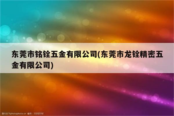 东莞市铭铨五金有限公司(东莞市龙铨精密五金有限公司)