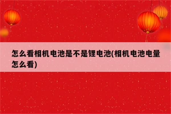 怎么看相机电池是不是锂电池(相机电池电量怎么看)