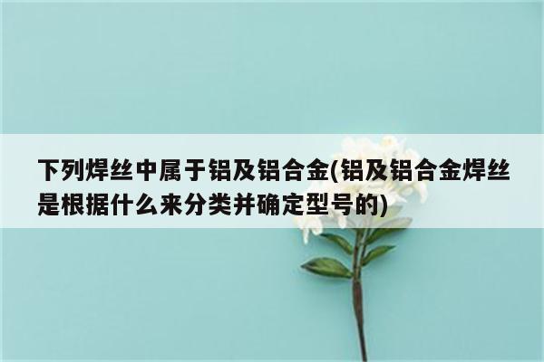 下列焊丝中属于铝及铝合金(铝及铝合金焊丝是根据什么来分类并确定型号的)