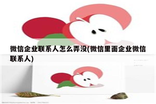 微信企业联系人怎么弄没(微信里面企业微信联系人)