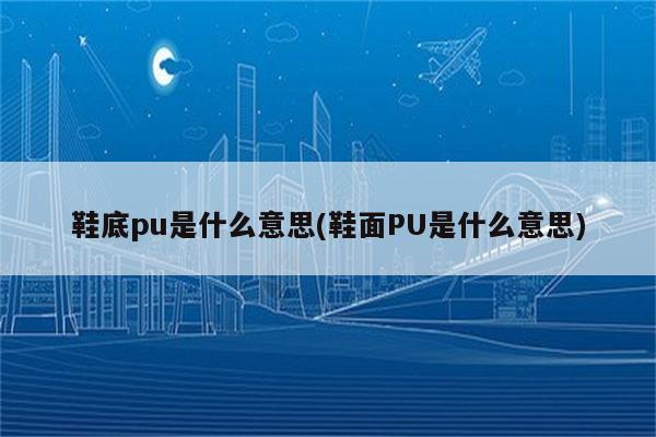 鞋底pu是什么意思(鞋面PU是什么意思)