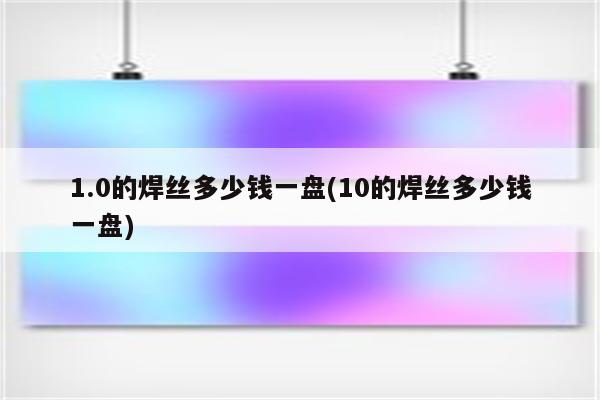 1.0的焊丝多少钱一盘(10的焊丝多少钱一盘)