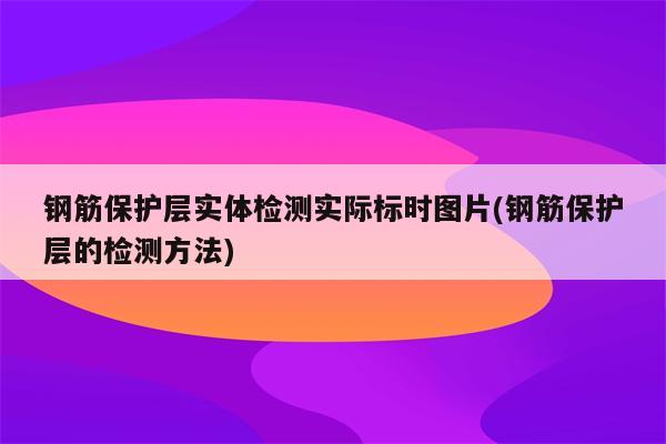 钢筋保护层实体检测实际标时图片(钢筋保护层的检测方法)