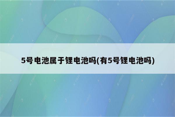 5号电池属于锂电池吗(有5号锂电池吗)