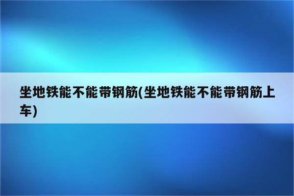 坐地铁能不能带钢筋(坐地铁能不能带钢筋上车)