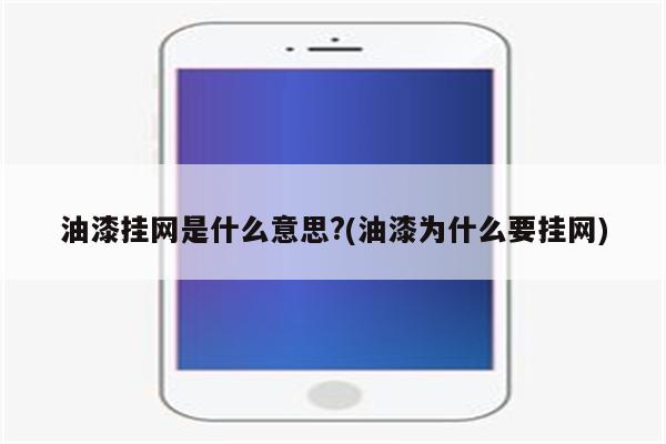 油漆挂网是什么意思?(油漆为什么要挂网)