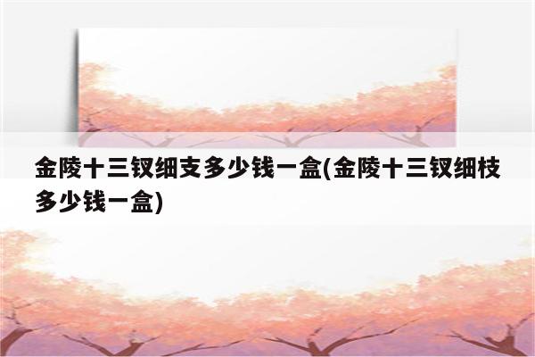 金陵十三钗细支多少钱一盒(金陵十三钗细枝多少钱一盒)