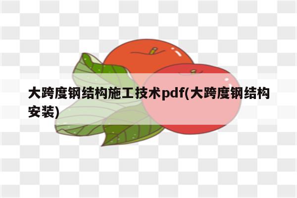 大跨度钢结构施工技术pdf(大跨度钢结构安装)