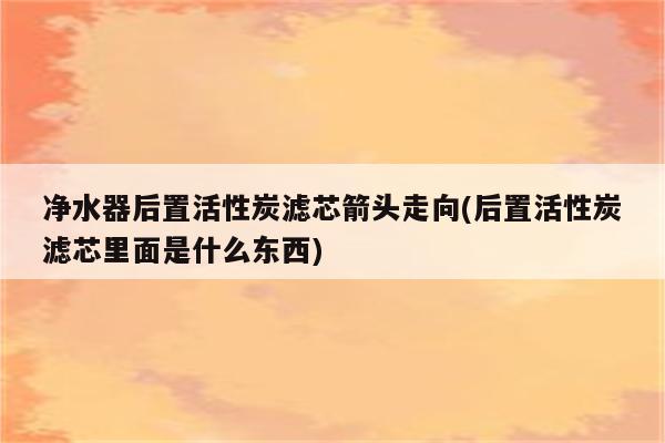 净水器后置活性炭滤芯箭头走向(后置活性炭滤芯里面是什么东西)