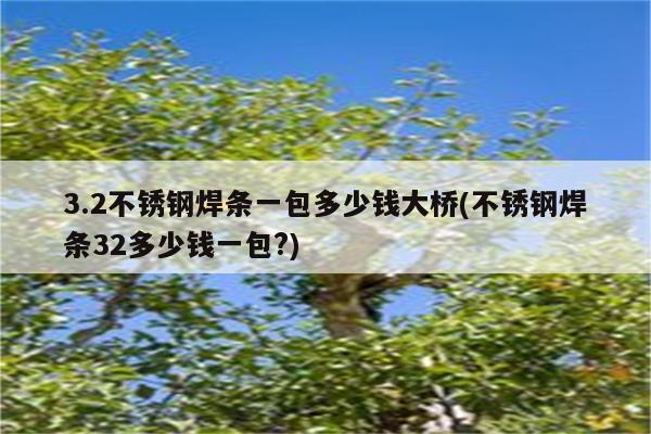 3.2不锈钢焊条一包多少钱大桥(不锈钢焊条32多少钱一包?)