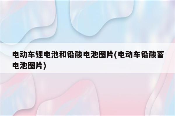 电动车锂电池和铅酸电池图片(电动车铅酸蓄电池图片)