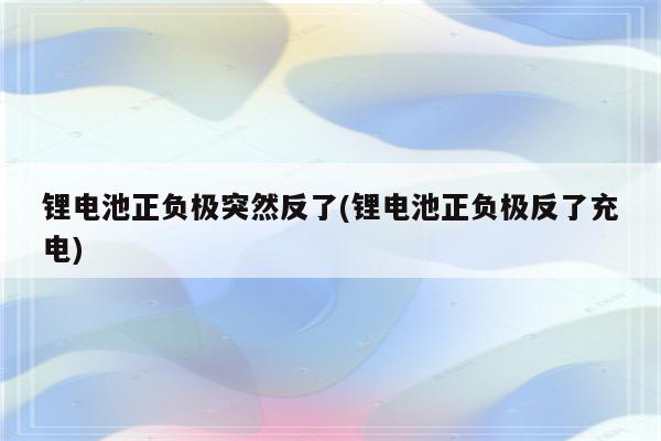 锂电池正负极突然反了(锂电池正负极反了充电)