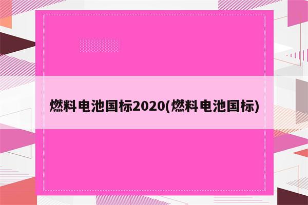 燃料电池国标2020(燃料电池国标)