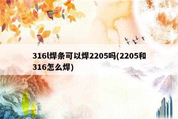 316l焊条可以焊2205吗(2205和316怎么焊)