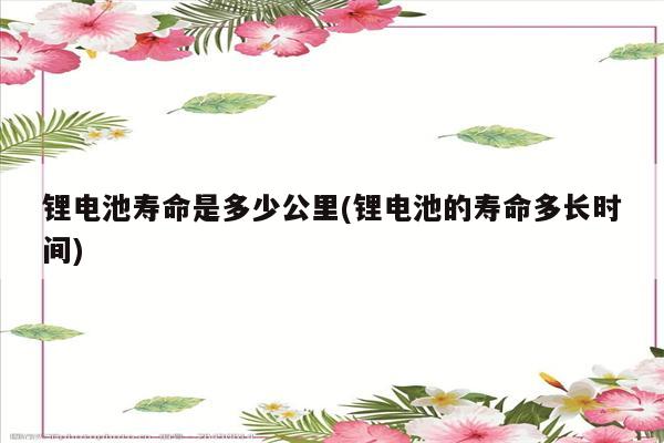 锂电池寿命是多少公里(锂电池的寿命多长时间)