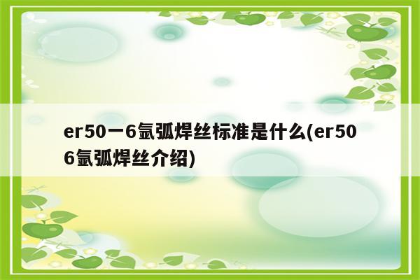 er50一6氩弧焊丝标准是什么(er506氩弧焊丝介绍)