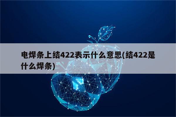 电焊条上结422表示什么意思(结422是什么焊条)