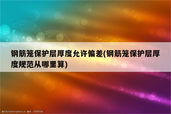 钢筋笼保护层厚度允许偏差(钢筋笼保护层厚度规范从哪里算)