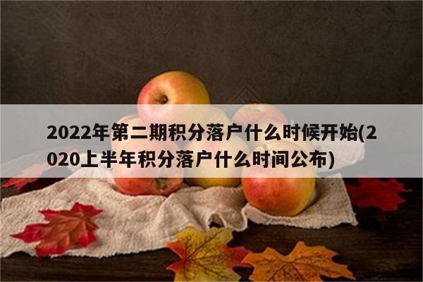 2022年第二期积分落户什么时候开始(2020上半年积分落户什么时间公布)