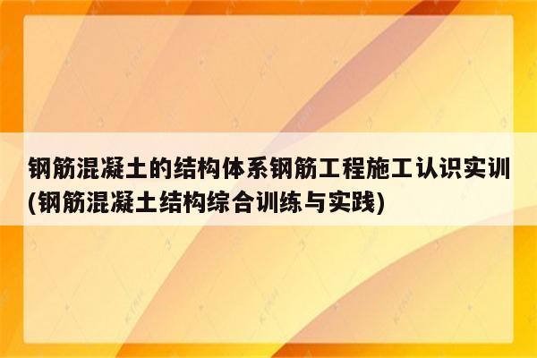 钢筋混凝土的结构体系钢筋工程施工认识实训(钢筋混凝土结构综合训练与实践)