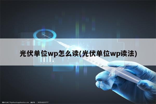 光伏单位wp怎么读(光伏单位wp读法)