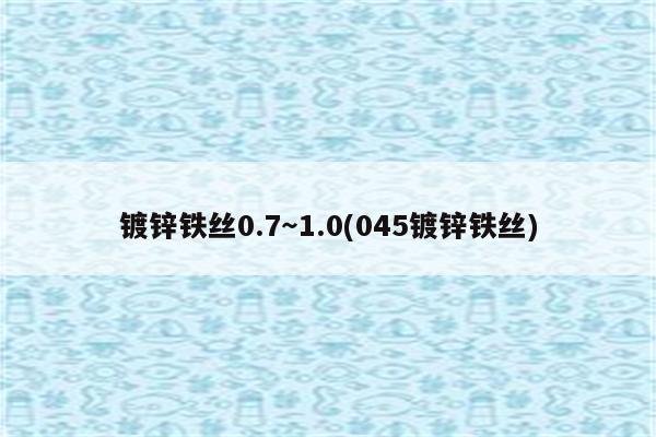 镀锌铁丝0.7～1.0(045镀锌铁丝)